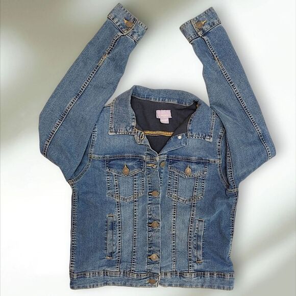Laura Scott Stretch Denim Jean Jacket - Picture 3 of 10